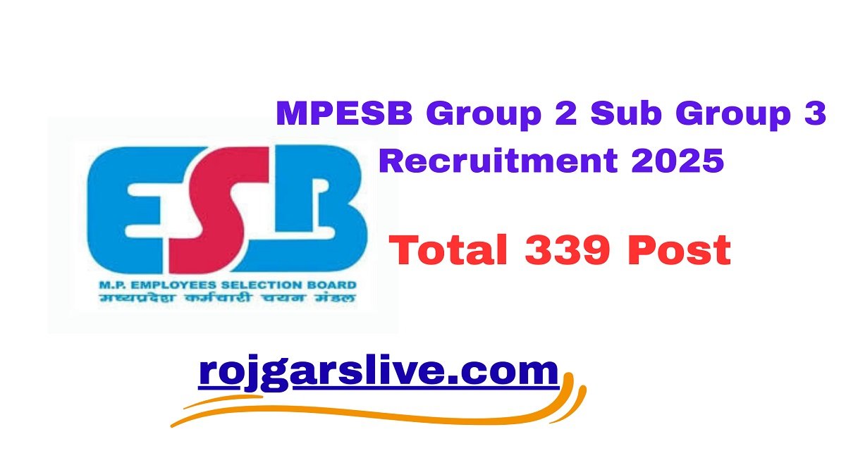 MPESB Group 2 Sub Group 3 Recruitment 2025