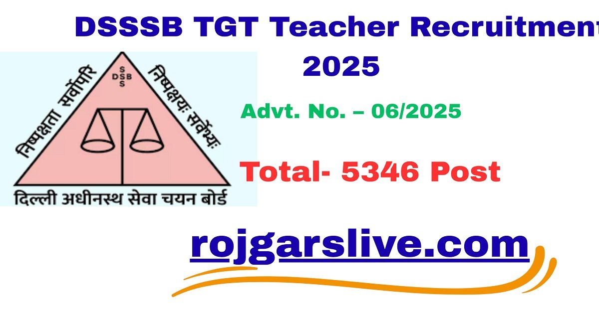DSSSB TGT Teacher Recruitment 2025