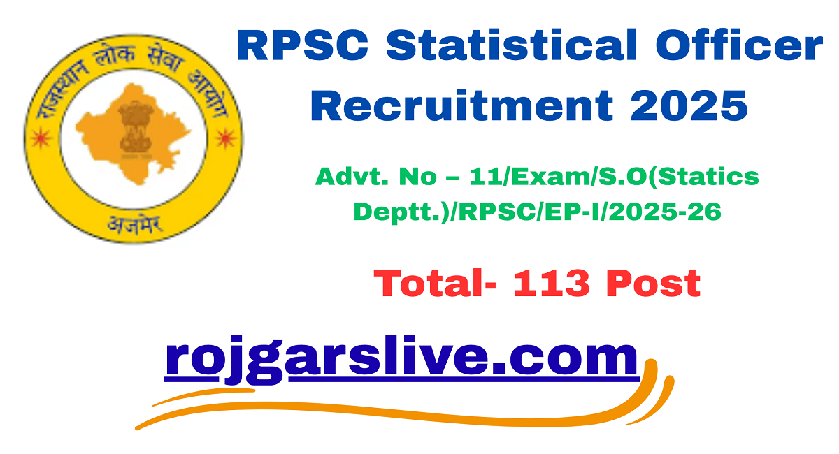 RPSC Statistical Officer Recruitment 2025