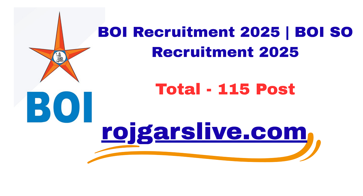 BOI Recruitment 2025 BOI SO Recruitment 2025